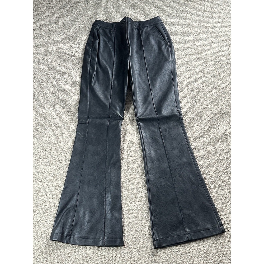 Shinestar Faux Leather Bootcut Women's Pants Size 8 Black Hipster Grunge